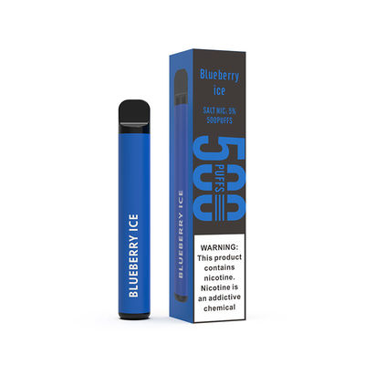 니코틴 50mg 블루베리 아이스 일회용 Vape 400mAh 2.4mL