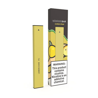 레몬 처분할 수 있는 소형 전자 담배 400Puffs 280mAh 건전지 황색 Vape 펜