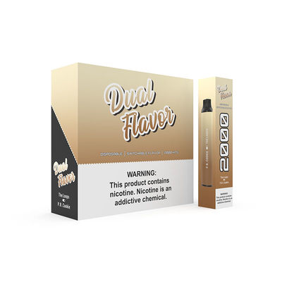 Draw Activated Dual Flavor 일회용 Vape Device 2000 퍼프 5ml